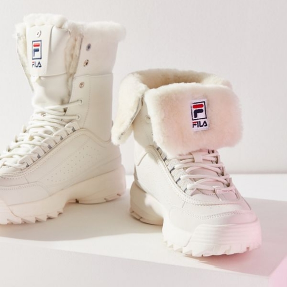 Fila Disruptor Shearling Womens Faux Shearling Fold-Down Snow Boots( New In Box) - Picture 5 of 5